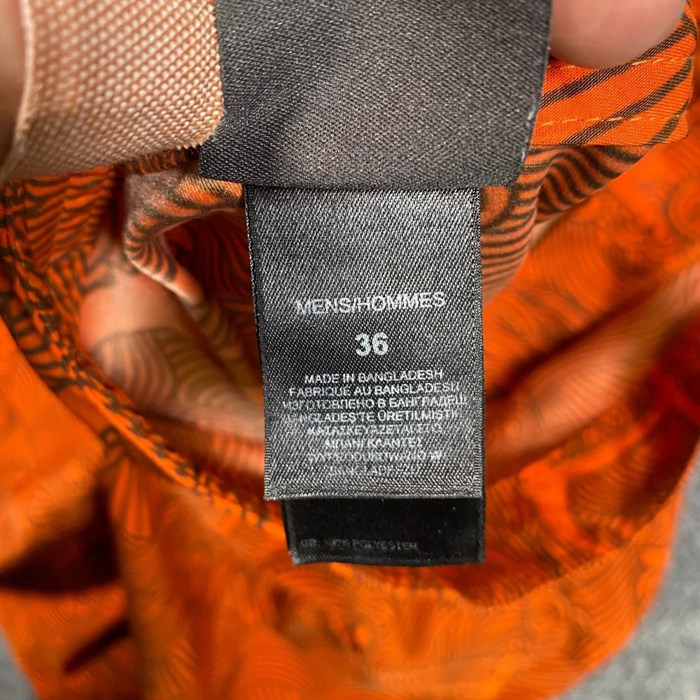 The North Face Mens Orange Anchor Wave Print Board Shorts‎ Swim Trunks Size 36